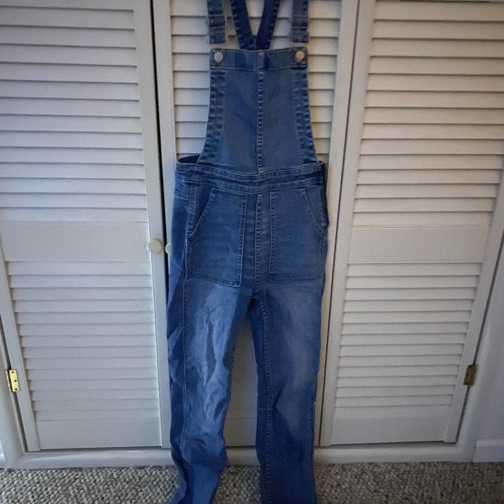 Madewell Skinny Drop Raw Hem Denim Overalls Jeans Size XS